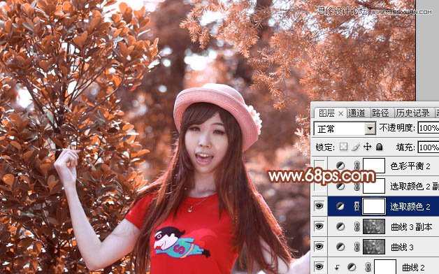 Photoshop调出春季女孩绚丽的红色效果,PS教程,图老师教程网