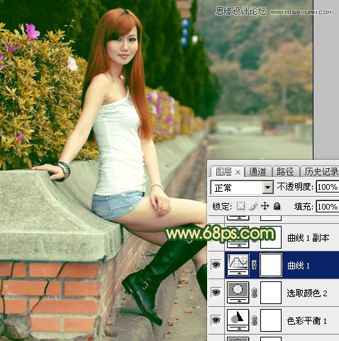 Photoshop调出人像照片复古黄色调效果,PS教程,图老师教程网