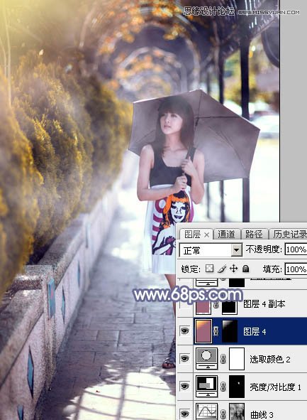 Photoshop给街边美女添加唯美的光效,PS教程,图老师教程网