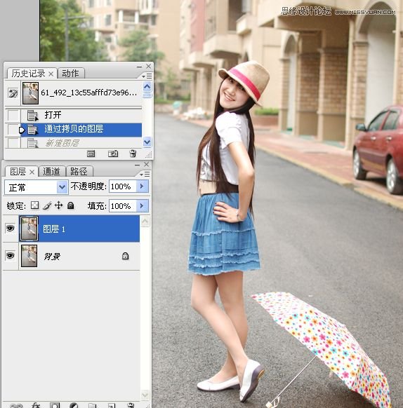 Photoshop调出街景美女淡雅的日系色调,PS教程,图老师教程网