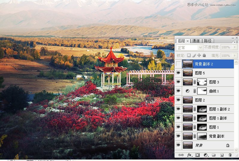 Photoshop给野外风景照片添加艳丽的色彩,PS教程,图老师教程网