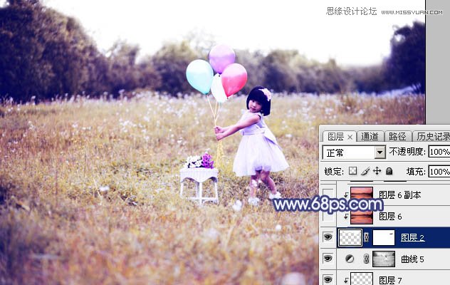 Photoshop调出儿童照片梦幻紫色效果,PS教程,图老师教程网