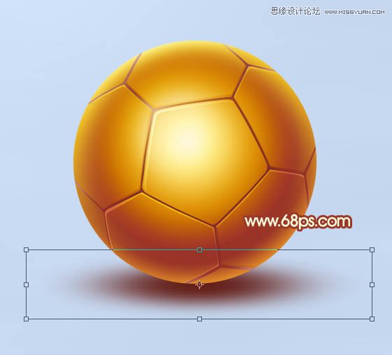 Photoshop制作金色立体效果的足球,PS教程,图老师教程网