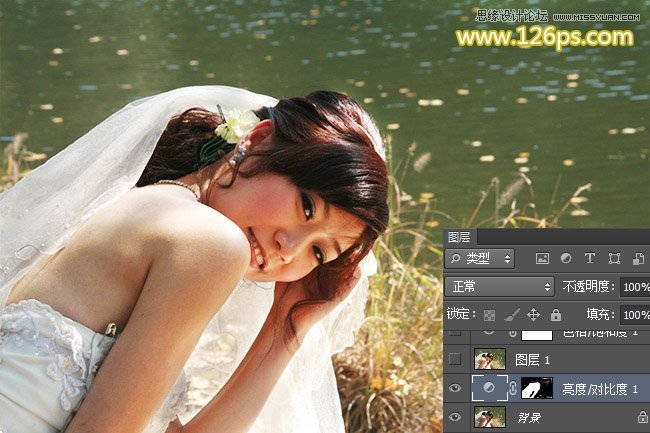 Photoshop调出新娘照片秋季唯美黄调,PS教程,图老师教程网