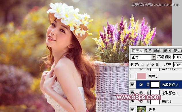 Photoshop调出外景美女梦幻紫色效果,PS教程,图老师教程网