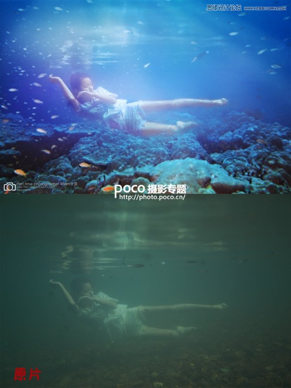 Photoshop调出蓝色绚丽的水下摄影效果图,PS教程,图老师教程网