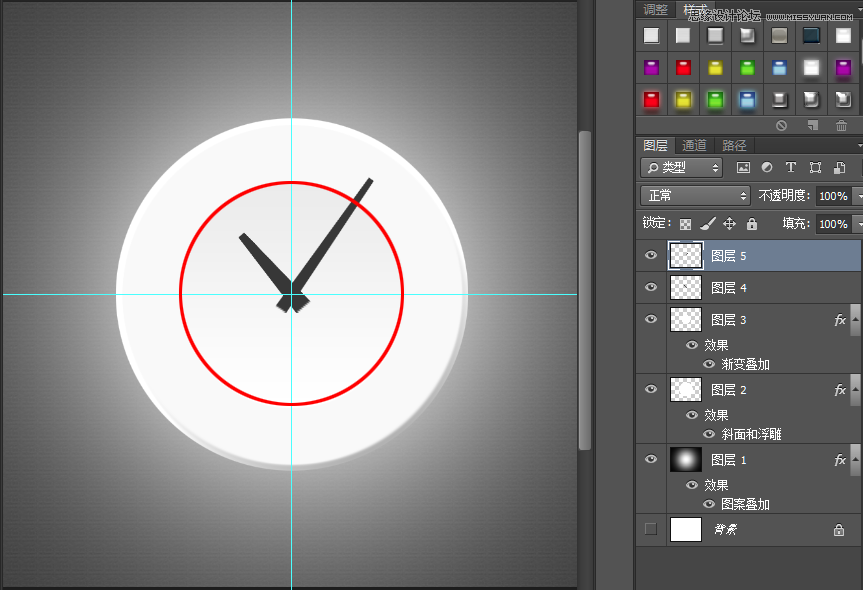 Photoshop绘制盘子形状的钟表效果,PS教程,图老师教程网