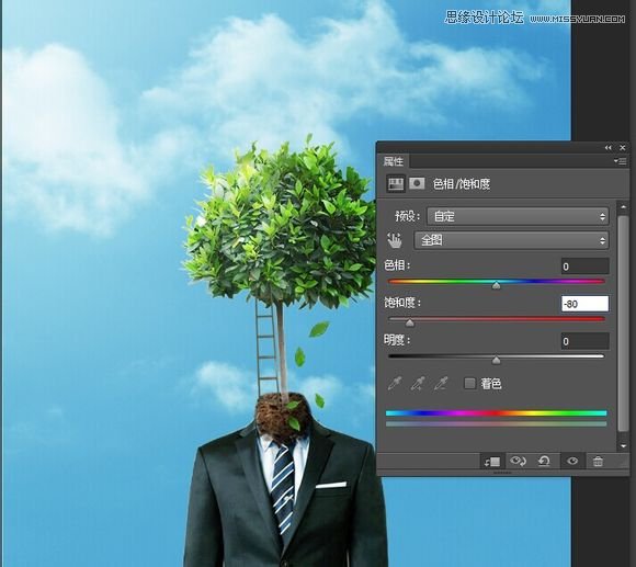 Photoshop合成创意的长在人像上的树木,PS教程,图老师教程网