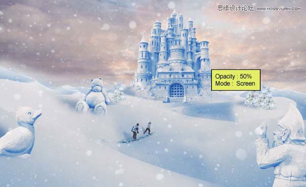 Photoshop合成冬季漂亮的的雪景城堡,PS教程,图老师教程网
