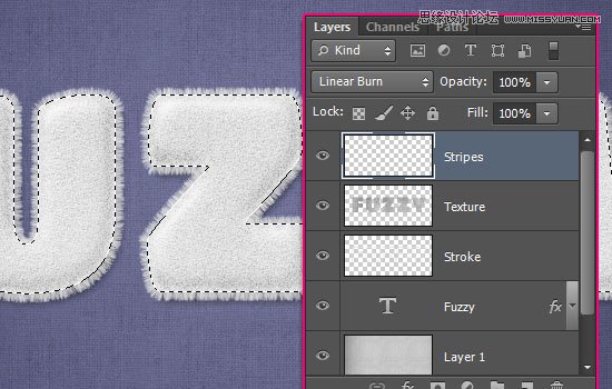 Photoshop使用图层样式制作可爱的毛巾字,PS教程,图老师教程网