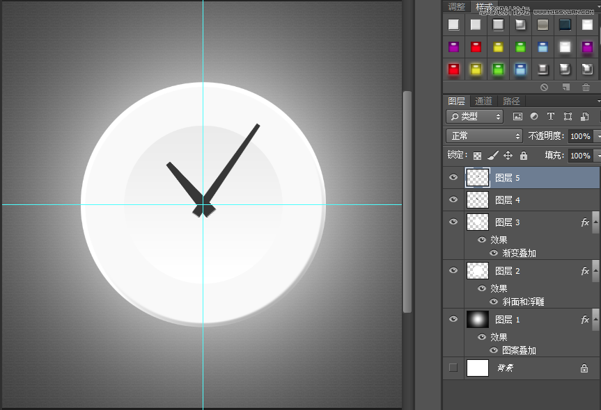 Photoshop绘制盘子形状的钟表效果,PS教程,图老师教程网