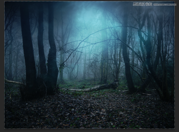 Photoshop合成恐怖氛围的森林人像场景,PS教程,图老师教程网