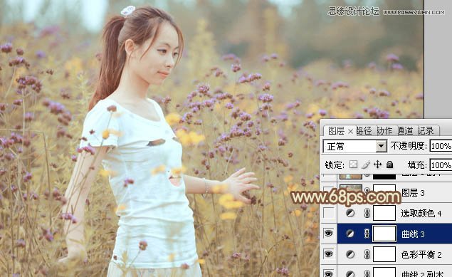 Photoshop调出花园美女淡淡的黄色调,PS教程,图老师教程网
