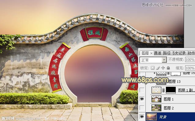 Photoshop把乱七八糟的拱门美化处理,PS教程,图老师教程网