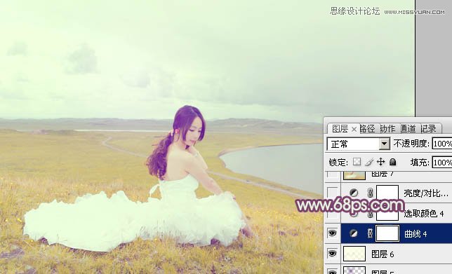 Photoshop调出外景婚片紫色唯美效果图,PS教程,图老师教程网