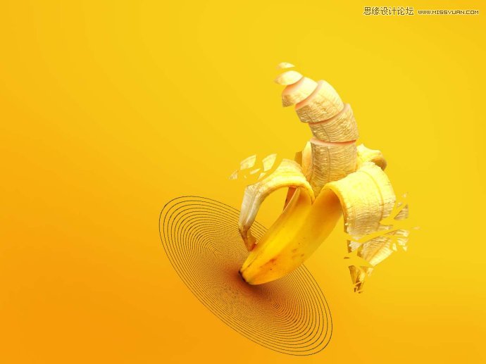 Photoshop设计黄色风格的香蕉桌面壁纸,PS教程,图老师教程网