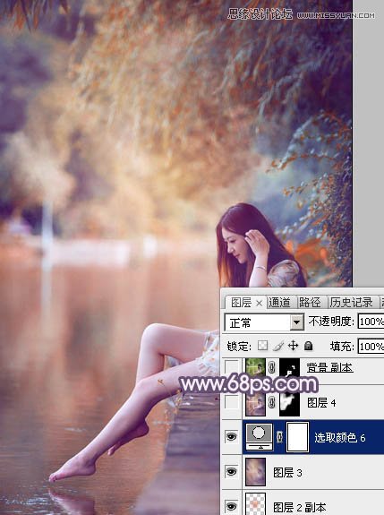 Photoshop调出木桥上女孩唯美紫色效果,PS教程,图老师教程网