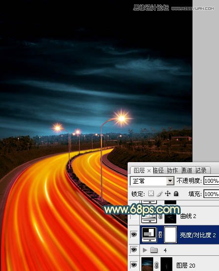 Photoshop给公路图片加上夜景效果图,PS教程,图老师教程网