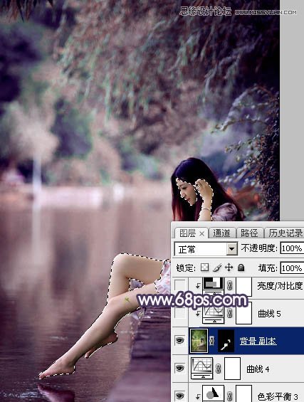 Photoshop调出河边女孩唯美紫色效果,PS教程,图老师教程网