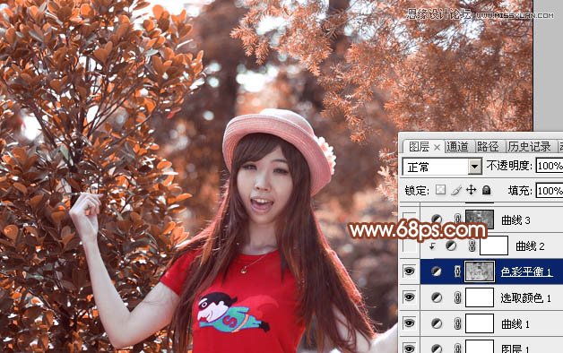 Photoshop调出春季女孩绚丽的红色效果,PS教程,图老师教程网