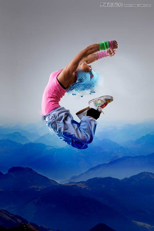 Photoshop设计蓝色绚丽的舞者海报教程,PS教程,图老师教程网