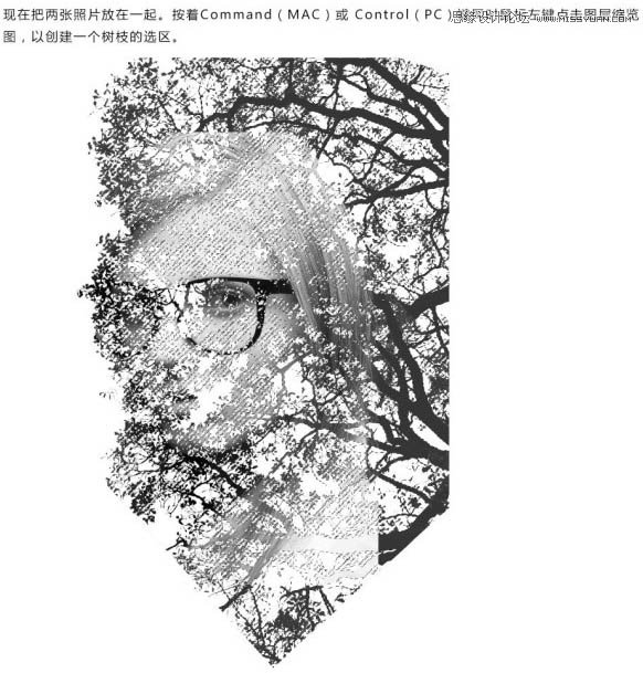 Photoshop制作人物与树木的双重曝光效果,PS教程,图老师教程网