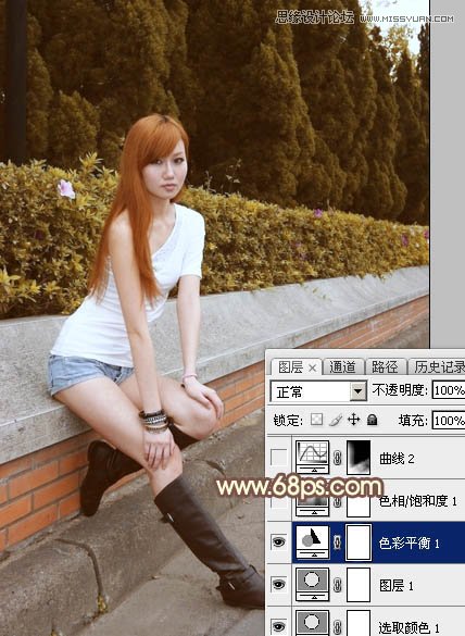 Photoshop给街边美女照片添加逆光效果,PS教程,图老师教程网