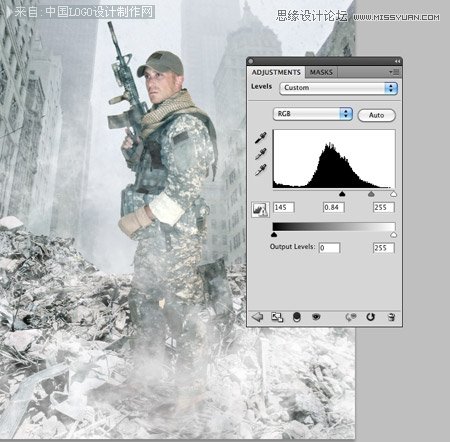 Photoshop合成战场上全副武装的士兵,PS教程,图老师教程网
