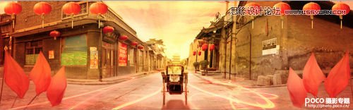 Photoshop巧用素材合成中国风全景背景图,PS教程,图老师教程网