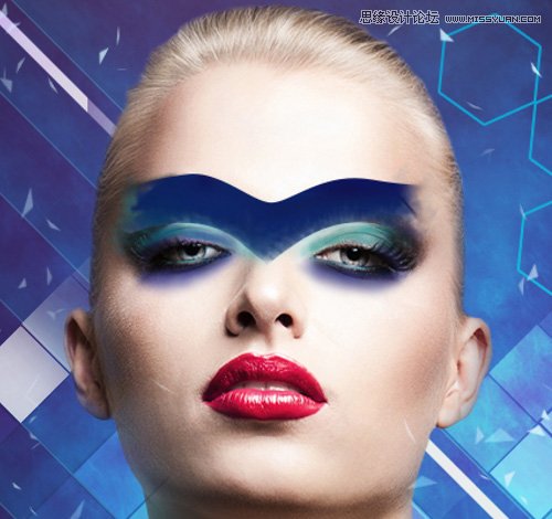 Photoshop设计蓝色时尚风格的人像海报,PS教程,图老师教程网