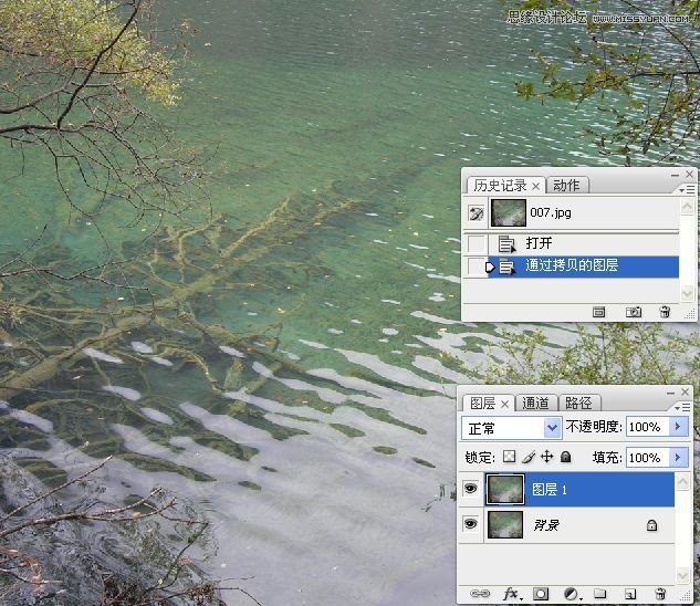 Photoshop调出水面风景照片清澈通透的颜色,PS教程,图老师教程网
