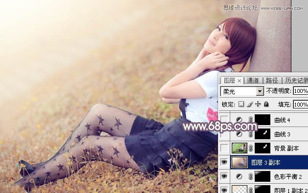 Photoshop调出公园美女日系淡雅效果,PS教程,图老师教程网