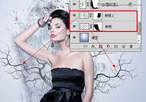 Photoshop设计创意风格的水墨美女效果,PS教程,图老师教程网