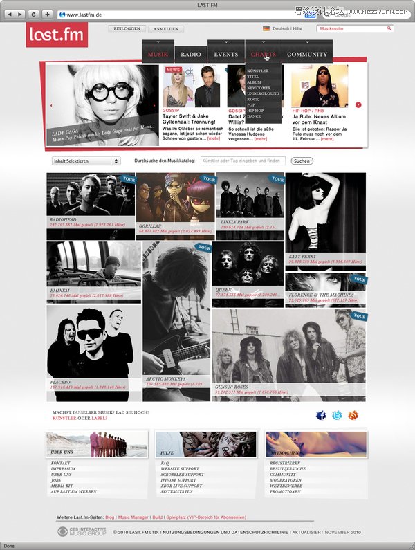 11个出色的音乐网站设计欣赏,PS教程,图老师教程网