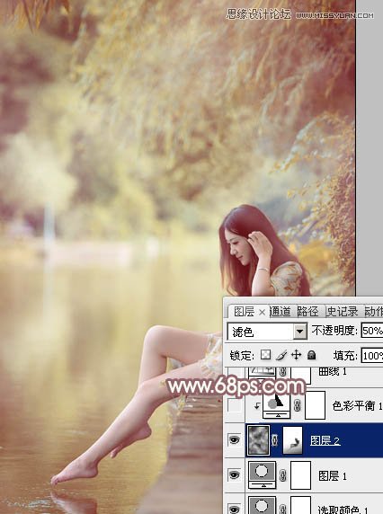 Photoshop调出黑边美女梦幻紫色效果,PS教程,图老师教程网