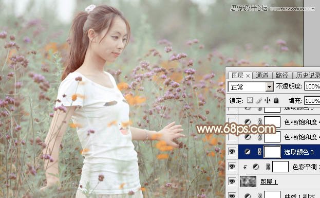 Photoshop调出鲜花里美女照片暖色效果,PS教程,图老师教程网