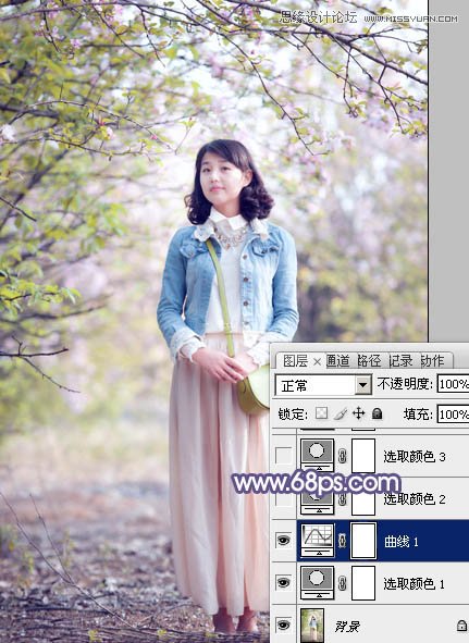 Photoshop调出春季女孩梦幻粉色效果,PS教程,图老师教程网