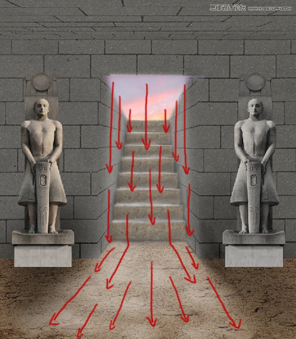 Photoshop设计恐怖气氛的古埃及墓穴,PS教程,图老师教程网
