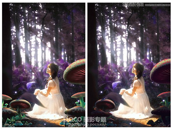 Photoshop调出梦幻风格的森林公主场景图,PS教程,图老师教程网