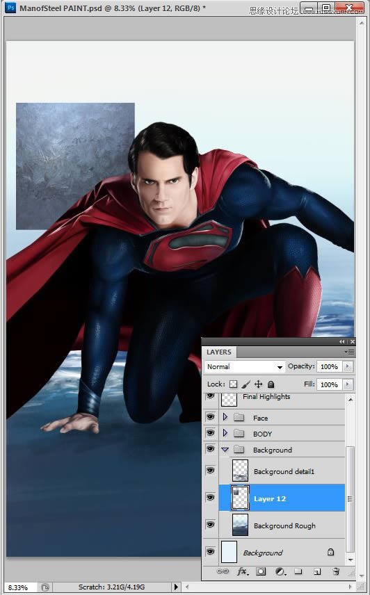 Photoshop详细绘制新版超人形象,PS教程,图老师教程网
