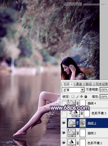 Photoshop调出河边女孩唯美紫色效果,PS教程,图老师教程网
