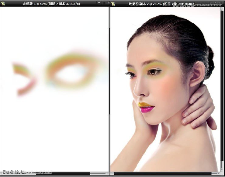 Photoshop给美女模特添加惊艳的妆容效果,PS教程,图老师教程网