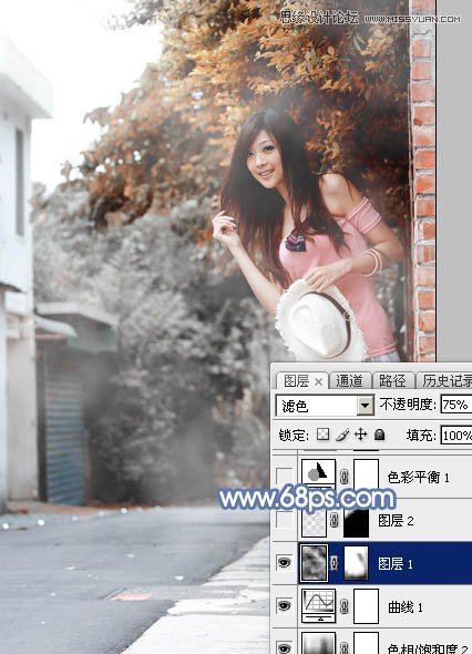 Photoshop调出美女模特秋季暖黄效果,PS教程,图老师教程网