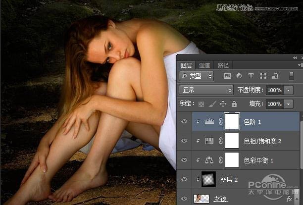 Photoshop合成在夜间沉思的孤独女孩,PS教程,图老师教程网