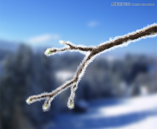 Photoshop给树枝添加冬季冰凌效果,PS教程,图老师教程网