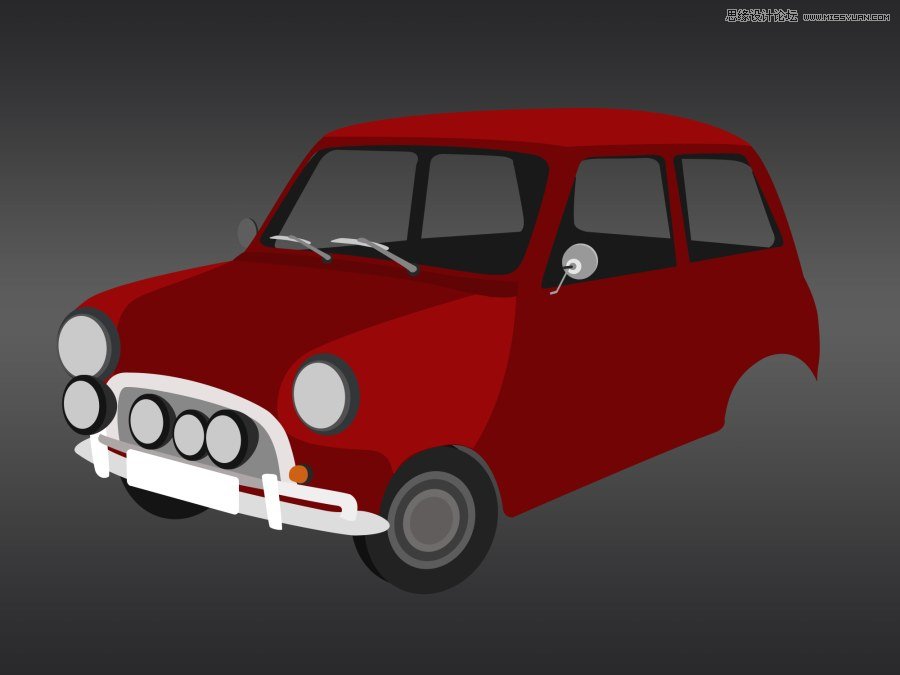 Photoshop简单的绘制逼真的小汽车教程,PS教程,图老师教程网
