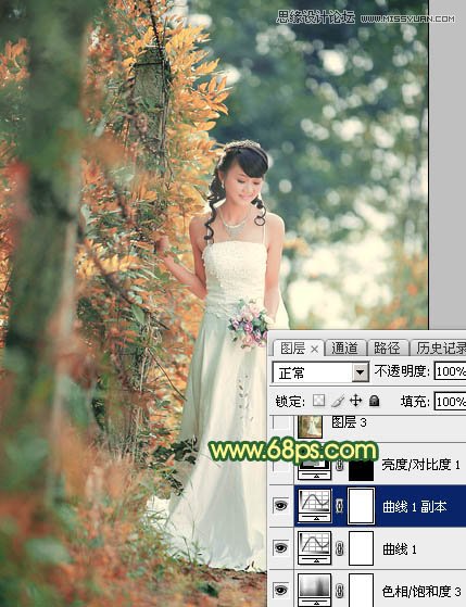 Photoshop调出外景婚片柔美韩风效果,PS教程,图老师教程网