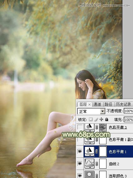 Photoshop调出湖边女孩梦幻的柔美效果,PS教程,图老师教程网