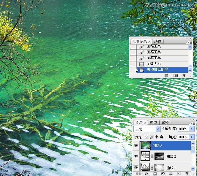 Photoshop调出水面风景照片清澈通透的颜色,PS教程,图老师教程网