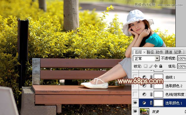 Photoshop调出坐在木凳上美女日系柔美效果,PS教程,图老师教程网